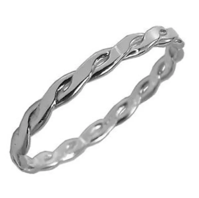 New 925 Sterling Silver 2mm   Twisted Weave Ring In   Sizes G-Z Thumb   Ref100