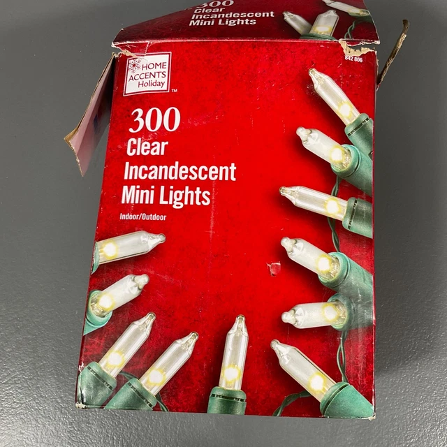 HOME ACCENTS HOLIDAY 300Light Clear Incandescent Christmas Lights READ