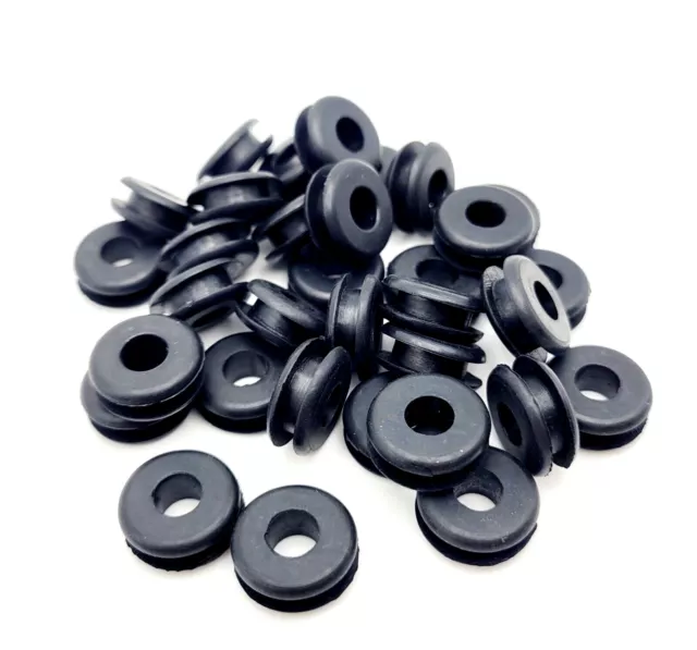 7/16" Panel Hole Rubber Grommets 1/4" ID Wiring Bushing for 1/8" Thick Walls