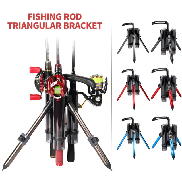PORTABLE FISHING ROD Support Tripod Fishing Lure Box Stand Barrel