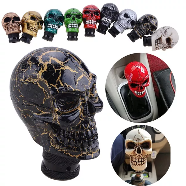 Universal Skull Head Manual Car Gear Stick Shifter Knob Shift Le