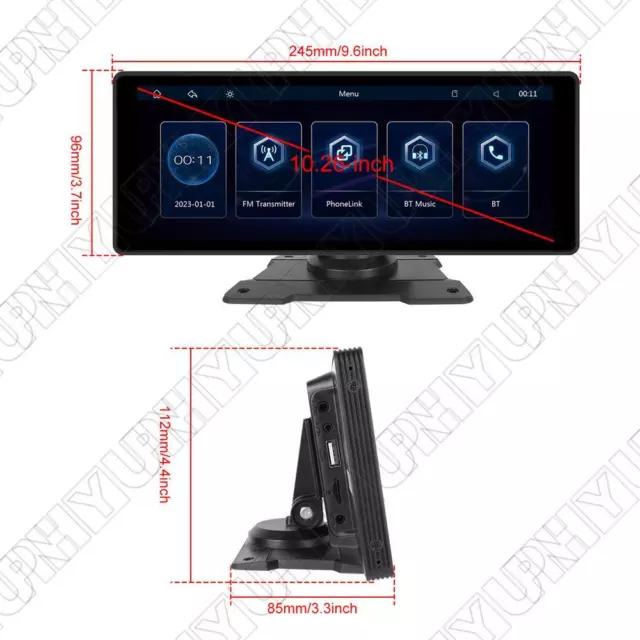 10.26 Inch Smart Screen Player Multimedia Screen with Rear Reverse Backup Camera