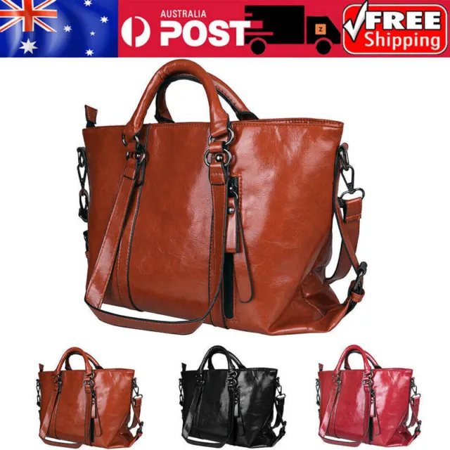 Large Capacity Handbags Soft Leather Shoulder Crossbody Bag Retro Tote Handbag