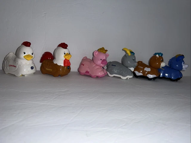 V Tech Go Go Smart Friends Farm Animals Chicken Rooster Pig Goat Donkey Cow GUC