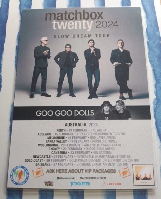 MATCHBOX TWENTY 20 Laminated Australia 2024 Tour Poster SLOW DREAM