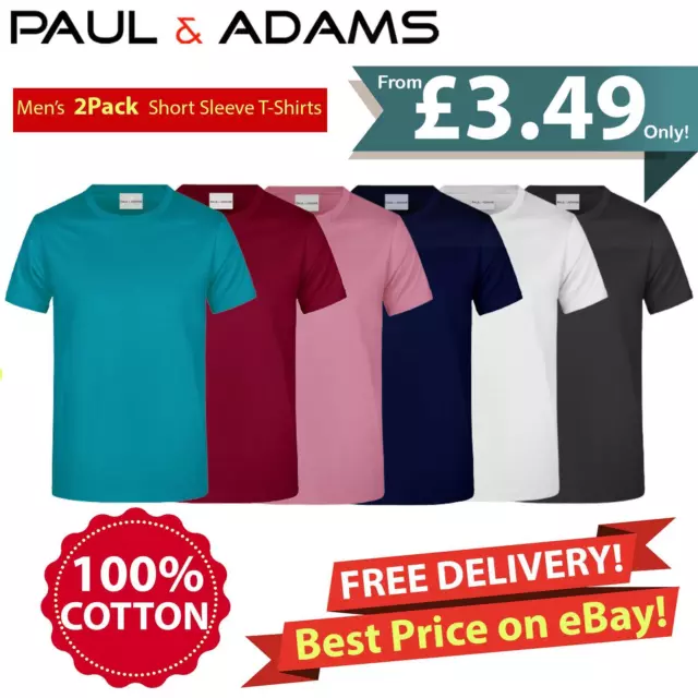 Mens Plain T-Shirt Short Sleeved Tee 100% Cotton Regular Fit Crew Neck Top S-3XL