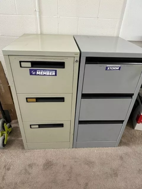 2 x Used 3 Drawer Office Filing Cabinets