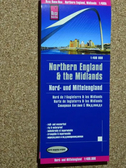 Nord + Mittel England  - Landkarte Map 1:400.000
