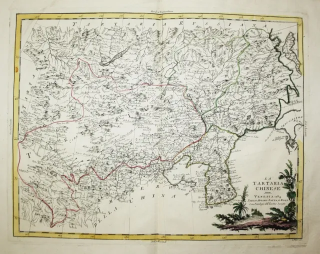 China Korea Japan Asia Asien Zatta map Karte Kupferstich engraving 1784