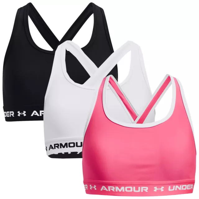 Under Armour Junior Girls Kids Crossback Sports Bra Lightweight Stretch Top