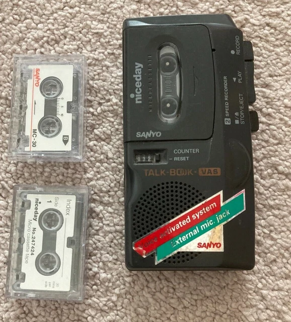 SANYO TALKBOOK VAS Microcassette Voice Recorder TRC 570M Working + 3