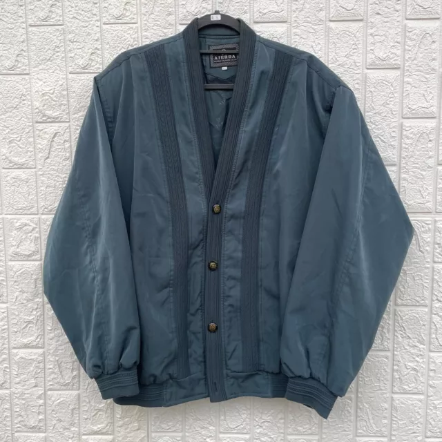 Giubbotto Bomber Giacca Cardigan Oversize Verde Petrolio Uomo Aierda Taglia 2XL