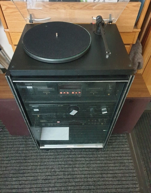 HIFI SYSTEM GLASS Front, Turntable, CD Recorder, Amplifier, Tape Deck, Speakers £187.00 HIFI SYSTEM GLASS Front, Turntable, CD Recorder, Amplifier, Tape Deck, Speakers £187.00