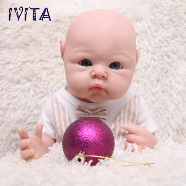 19"Full Body Silicone Cute Boy Newborn Kids Gifts Lifelike Reborn Baby Doll