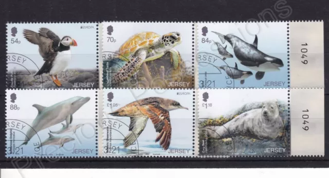 Jersey Sg 2531-2536 2021 Used Cto Stamp Set Europa Seabirds & Marine Life