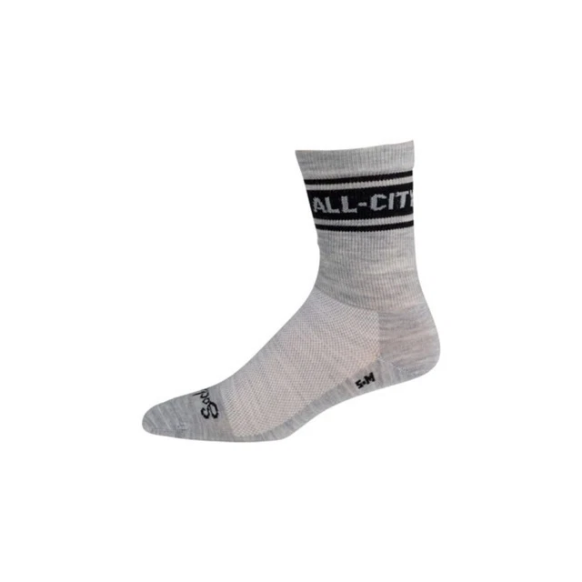 All-City - Classic Unisex TurboWOOL Blend Longwear Cycling Socks - Grey/Black