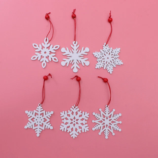 18 Pcs Ornaments Red Christmas Tree Hanging Snowflake Decor Holz