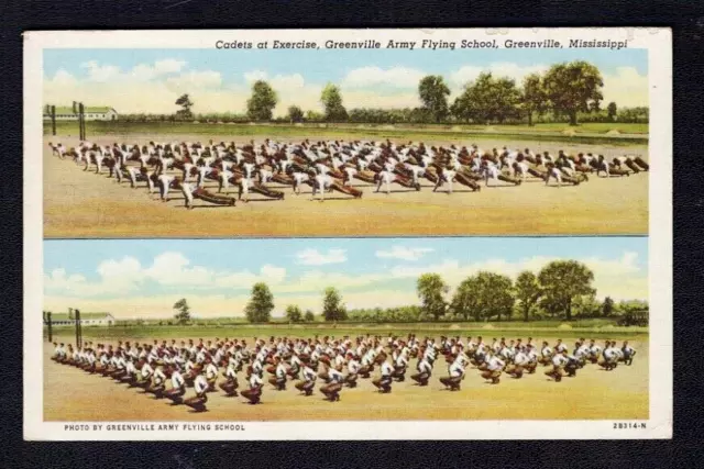 Greenville MS Mississippi Army Flying School Vintage Washington County Postcard