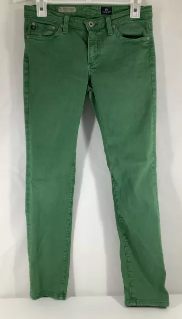 Adriano Goldschmeid Jeans The Stevie Ankle Slim Straight Fit 27 R Green FREE SH