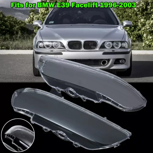 Par de cubiertas de faros para estiramiento facial para BMW E39 1996-2003 520i 523i 528i