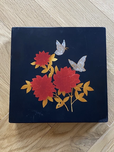 Ajuny Boîte à Bijoux En Bois Faite à La Main Avec Incrustation En Laiton, Rangement De Souvenirs