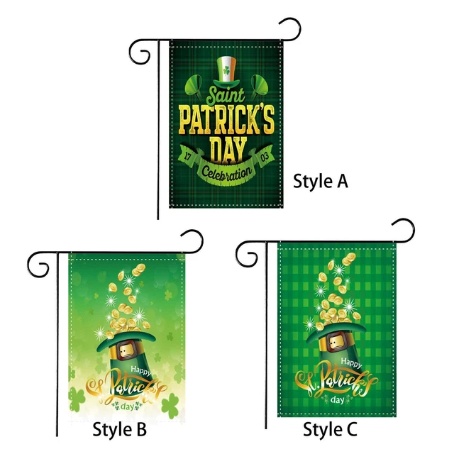 CROWNED BEAUTY St. Patrick's Day Gartenflagge – 30,5 X 45,7 Cm, Doppelseitig, Jute-Optik, Mit Kleeblättern, Für Draußen