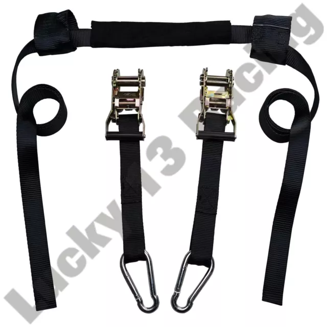 Bike It Ratchet Motorcycle Handlebar Top Strap Transit Tie Down Straps Motorbike