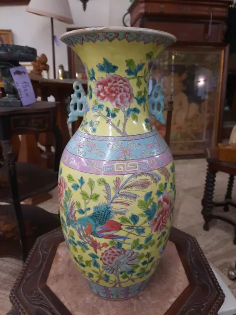 Vaso In Porcellana Cinese Del XX Secolo , Vaso Arte Orientale