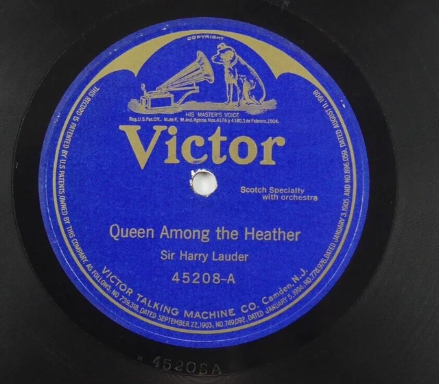 HARRY LAUDER Among the Heather / Bonnie Leezie VICTOR 45208 10" 78rpm Scottish