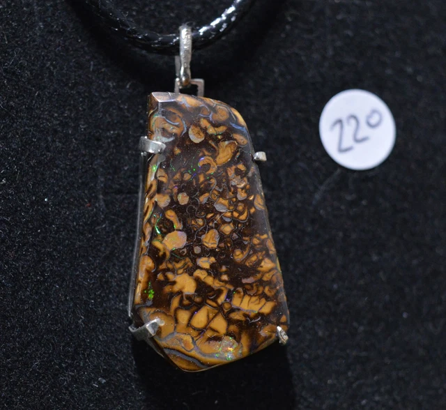 Pendentif argent opale Koroit Boulder 25,22 carats - Natural Opal Silver pendant