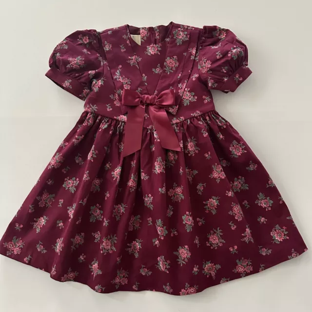 Vintage Laura Ashley Mother & Child 2T Toddler Girl Floral Party Dress