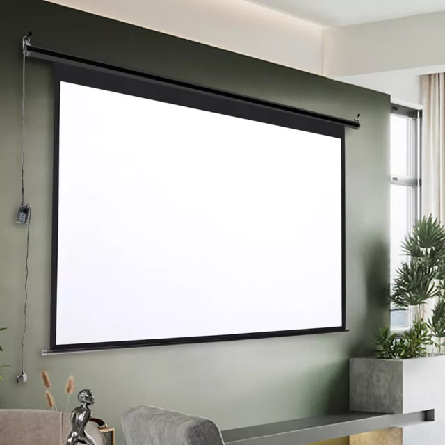 120 in Electric Motorised Projector Screen Home Movie Theater 4:3 Remote Control