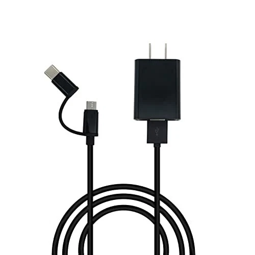 Charger for Kindle Paperwhite Tablet 9W Power Adapter with USB-C Micro USB Ca...
