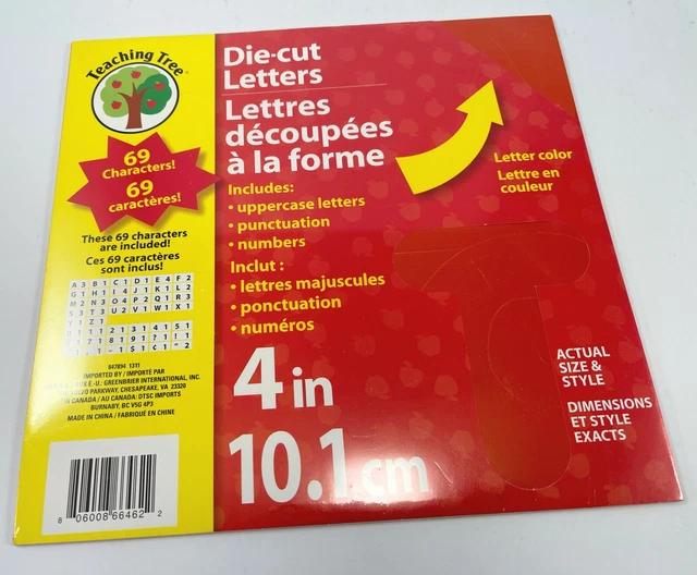 BULLETIN BOARD DIECUT Letters Numbers 69 Characters, 4" New RED