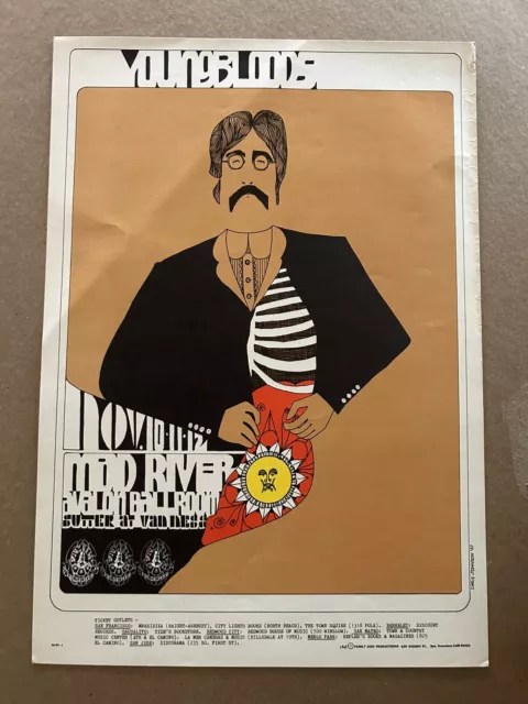 YOUNGBLOODS POSTER 1967 AVALON FAMILY DOG  FD91 Not Grateful Dead Vintage 1st