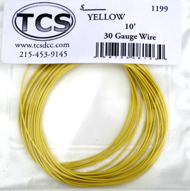 Wire 30awg 10 foot length Yellow, seven strand wire outside diameter 0.026".