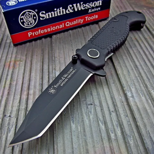 Smith & Wesson Special Tactical Black Tanto Blade EDC Folding Pocket Knife NEW