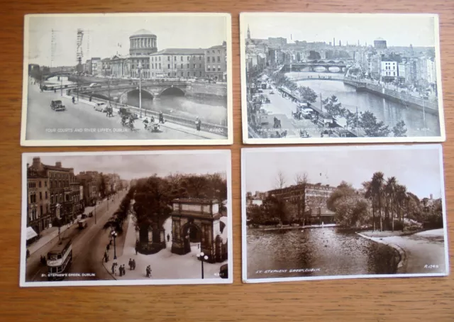 4 Vintage Postcards Dublin Ireland 1939 Valentine's