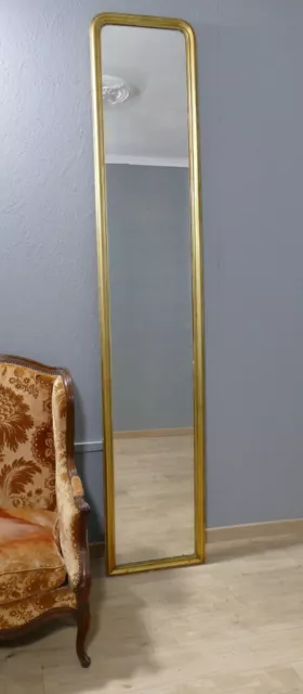 261*50.5 Cm, Haut Et étroit Miroir Louis Philippe  En Bois Doré, époque 1899