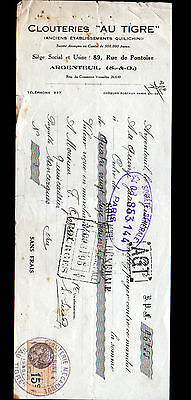 95 USINE D'IMPERMEABLES MANTEAUX d'ORSAY "Ets PAX" Lettre en 1932 ARGENTEUIL 
