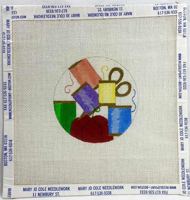 NUEVO hilo de coser de punta de aguja impreso y tijeras 10 quilates mono 4" diapositiva 13450