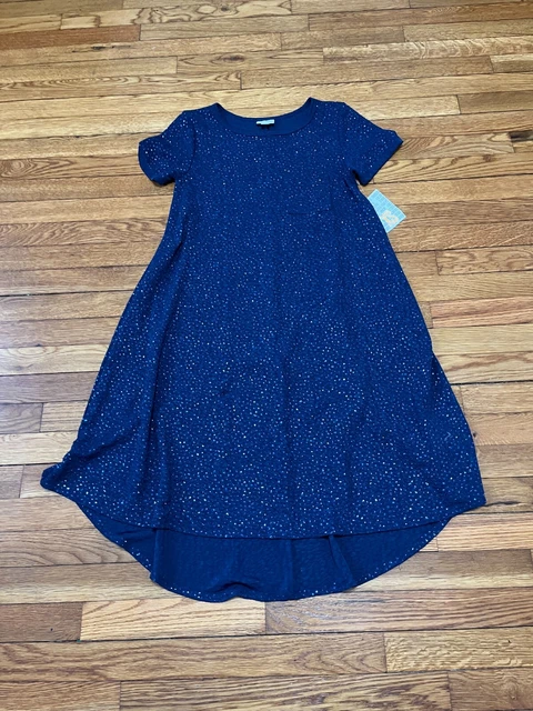 LULAROE LLR CARLY Women s Size XS Swing Dress Navy Blue Rhinestone Studded NWT 17.59 PicClick
