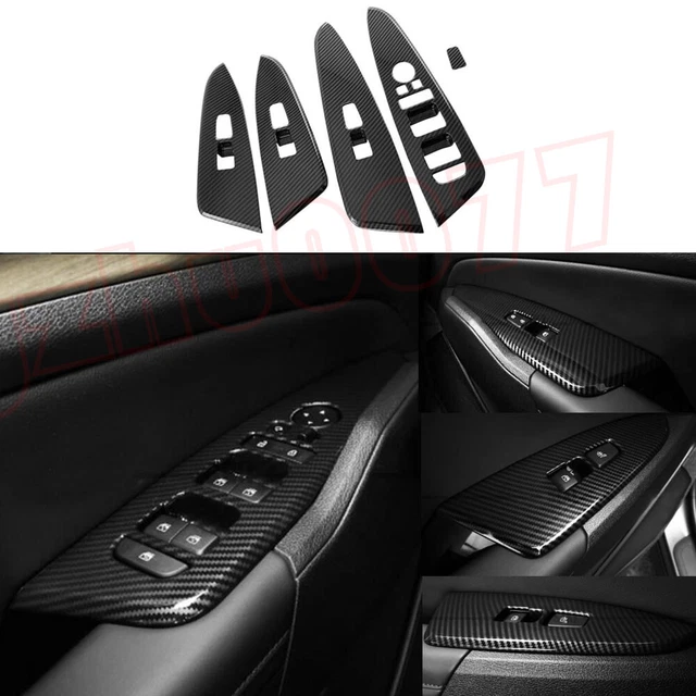4pcs ABS Carbon Fiber Trim For 2020-2023 Ford Explorer Window Switch & Door Lock - Adhesive Tape Installation