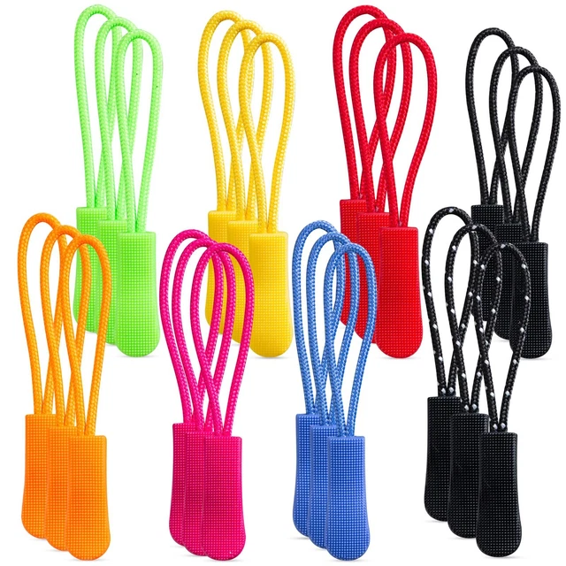 120 Tiretti Per Cerniera In Nylon 12 Colori - Ricambio Per Cerniere Di Vestiti, Bagagli, Zaini, Giacche, Borse