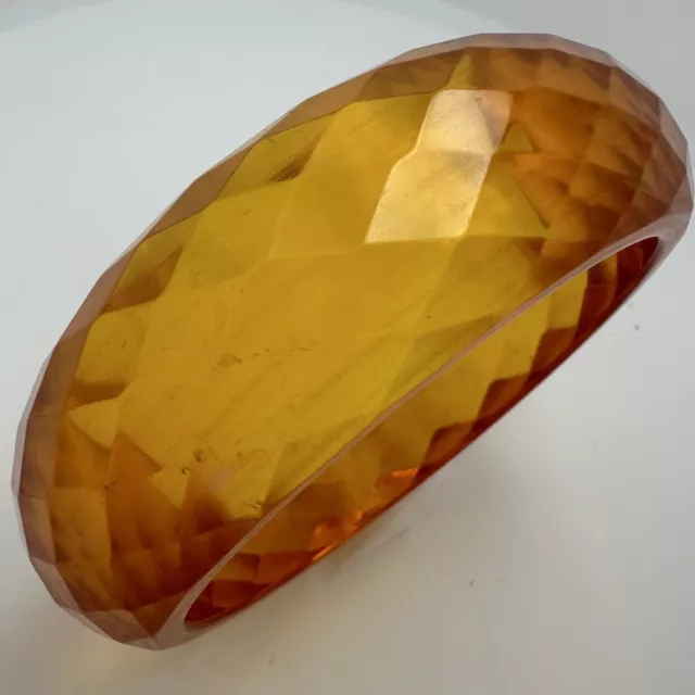 Vintage Honeycomb Faceted Apple Juice Bakelite Bangle Brcelet