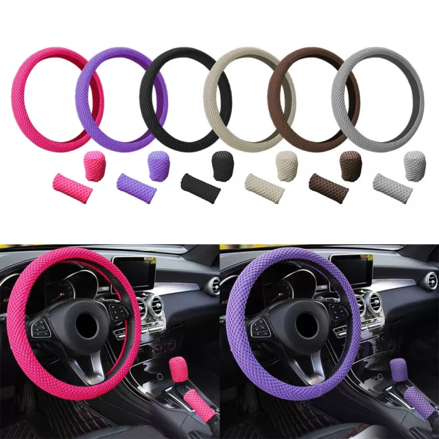 Brown Steering Wheel Cover For 15"/37-38CM Mesh Cloth Good Grip  Accessories