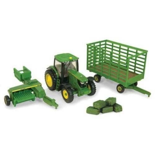 John Deere 1/64 6210 with Baler & Wagon Set TBE45439