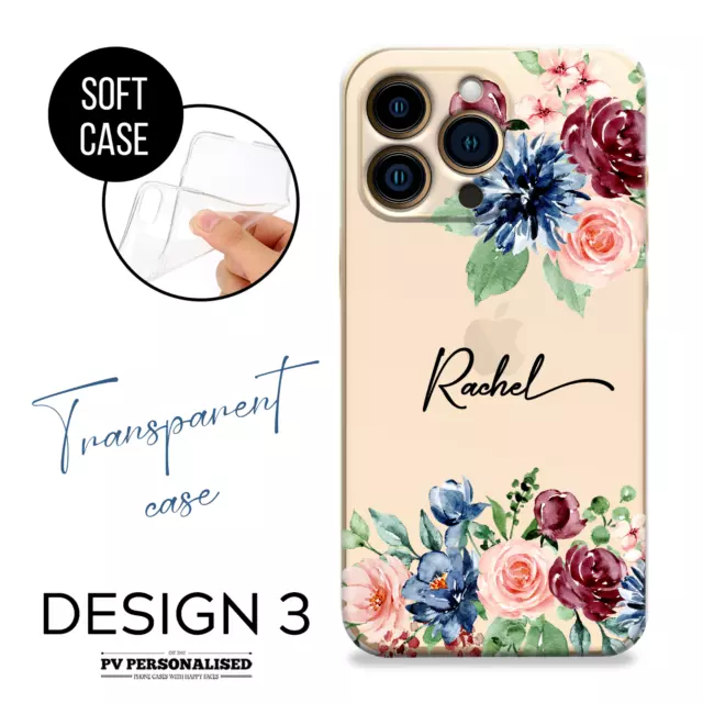 Personalised Phone Case For iPhone 11 12 13 14 15 XR Custom Name Silicone Cover