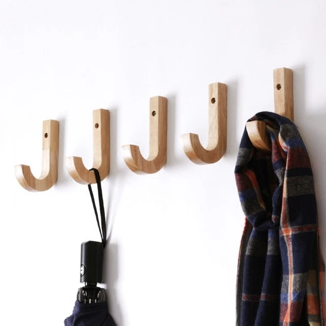Wall Solid Wood Hook Wooden Coat Hook Oak Clothes Hanger Wall Wall Decoration