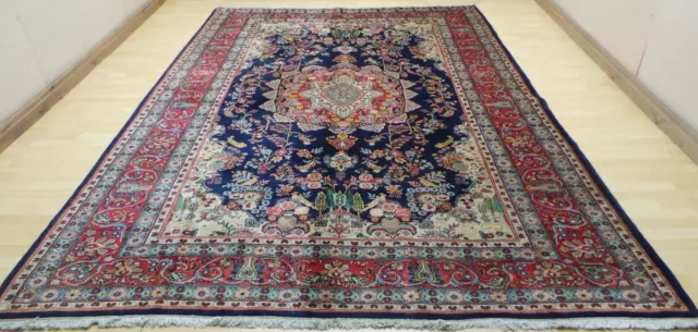 Large  PERSAIN CARPET RUG HAND MADE Oriental living Room Vintage 11ft 8" x 8ft 1